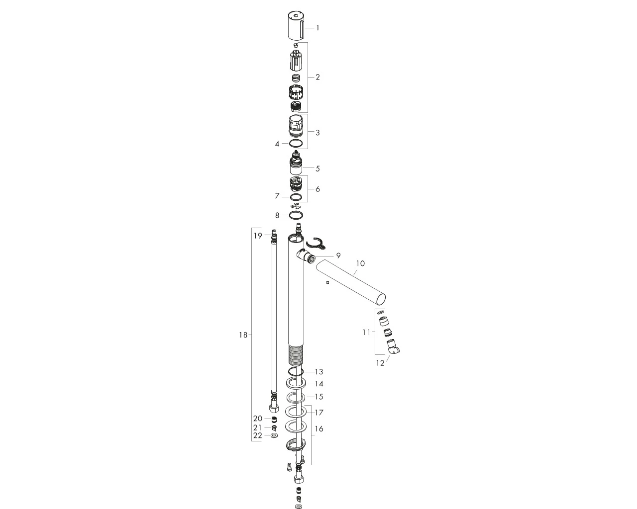 Waschtischmischer 260 Axor Uno Select ohne Ablaufgarnitur chrom