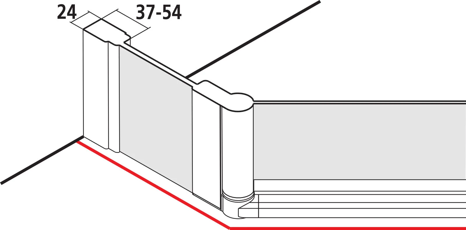 Kermi Duschdesign IBIZA 2000 Fünfeck-Duschkabine (Pendeltüren mit Festfeldern) weiß