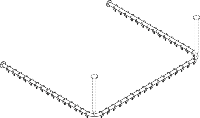 HEWI Duschvorhangstange „Serie 801“ 150 × 153,7 cm HEWI Duschvorhangstange „Serie 801“ 150 × 153,7 cm