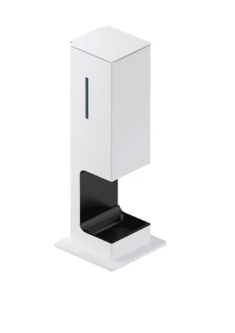 HEWI System 900 Desinfektionsspender Standmodell, Edelstahl, pulverbeschichtet, 500 ml, weiß tiefmatt