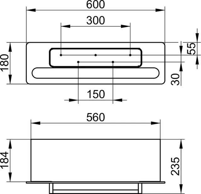 Edition 400 11575170011 Handtuchablage Glas anthrazit