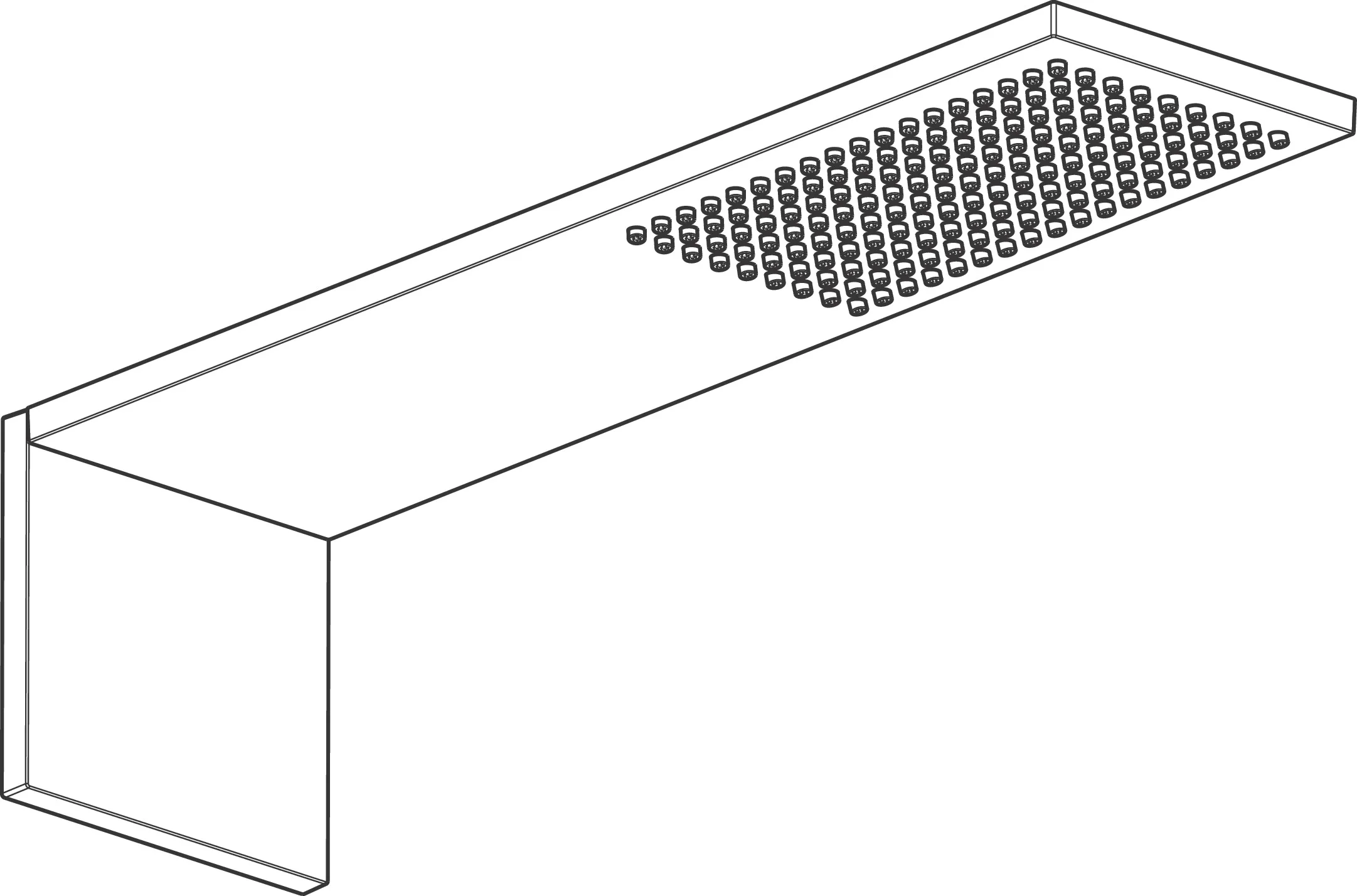 Hansgrohe AXOR ShowerComposition Kopfbrausemodul 1jet Chrom, 110 x 220 mm, PowderRain Strahlart, 425 mm Ausladung Hansgrohe AXOR ShowerComposition Kopfbrausemodul 1jet Chrom, 110 x 220 mm, PowderRain Strahlart, 425 mm Ausladung