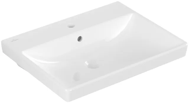 Villeroy & Boch Wandwaschtisch „Avento“ 600 × 470 × 155 mm, für Becken mittig, Hahnlochposition mittig, mit Hahnlochbohrung in Weiß Alpin Villeroy & Boch Wandwaschtisch „Avento“ 600 × 470 × 155 mm, für Becken mittig, Hahnlochposition mittig, mit Hahnlochbohrung in Weiß Alpin