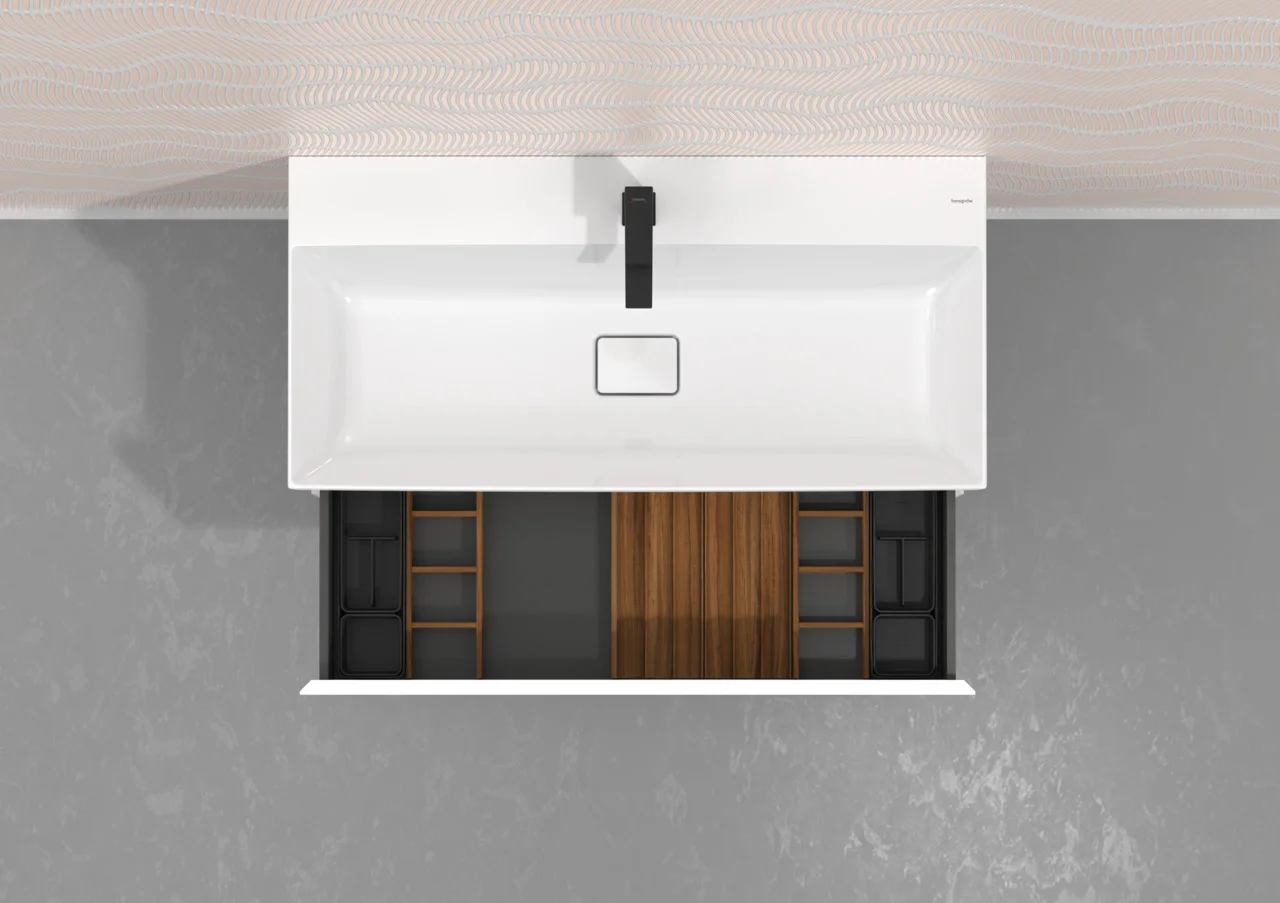 Hansgrohe IntraStoris Schubkasteninnenteilung Modul, Nussbaum Dunkel, 115/320 mm, Massivholz, Lack matt Hansgrohe IntraStoris Schubkasteninnenteilung Modul, Nussbaum Dunkel, 115/320 mm, Massivholz, Lack matt
