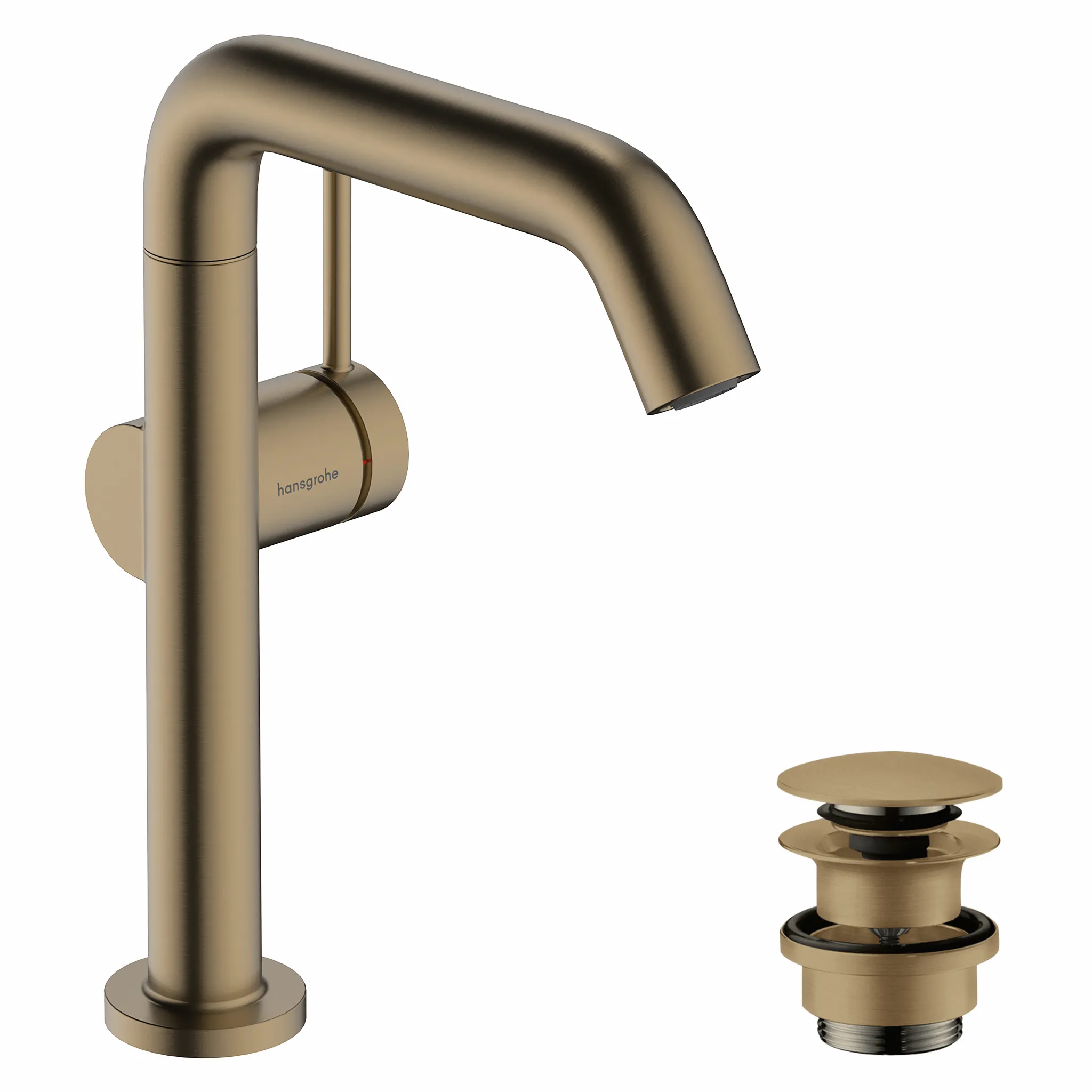 Hansgrohe Tecturis S Einhebel-Waschtischmischer 210 Fine CoolStart EcoSmart+ mit Schwenkauslauf und Push-Open Ablaufgarnitur, Brushed Bronze