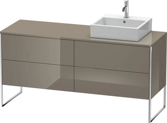 Duravit Waschtischunterschrank bodenstehend „XSquare“ 160 × 77,8 × 54,8 cm Flannel Grey Hochglanz