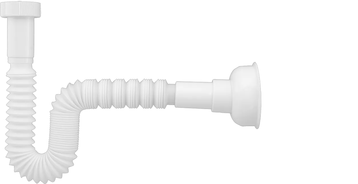 Röhrengeruchverschluss PP weiß flexibel 1 1/4″ x 32/40 mm dehn- und fixierbar