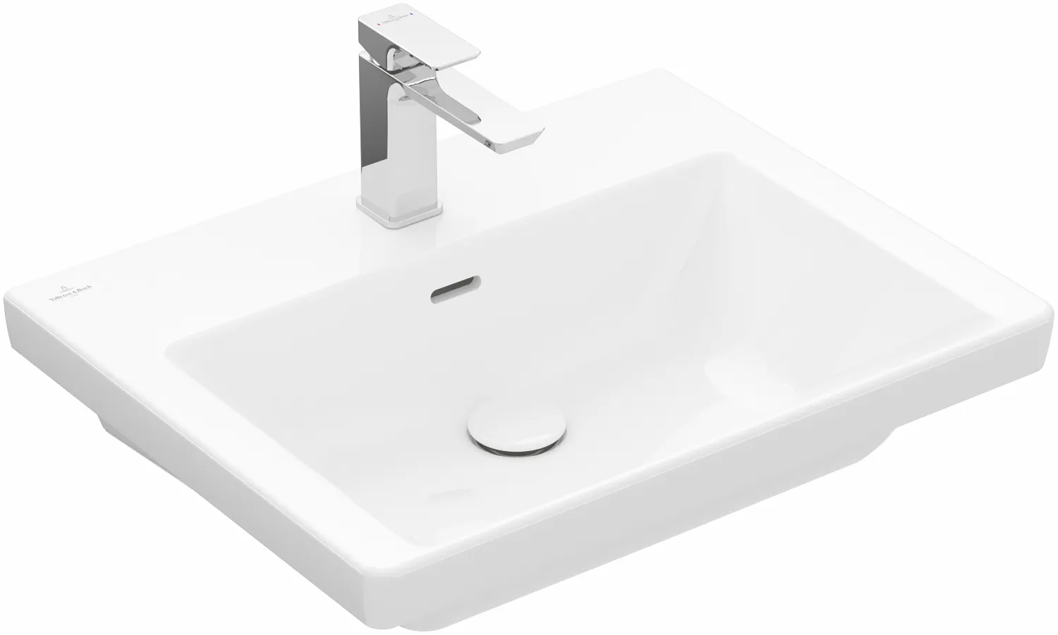 Villeroy & Boch Wandwaschtisch aus TitanCeram „Subway 3.0“ 600 × 470 × 165 mm, ohne Hahnlochbohrung, Hahnlochposition mittig in Weiß Alpin Villeroy & Boch Wandwaschtisch aus TitanCeram „Subway 3.0“ 600 × 470 × 165 mm, ohne Hahnlochbohrung, Hahnlochposition mittig in Weiß Alpin