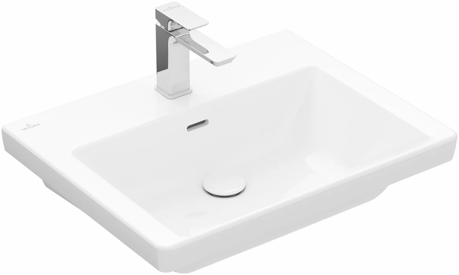 Villeroy & Boch Schrankwaschtisch Subway 3.0, 600x470x165mm, glänzend weiß Alpin, TitanCeram, Wandmontage