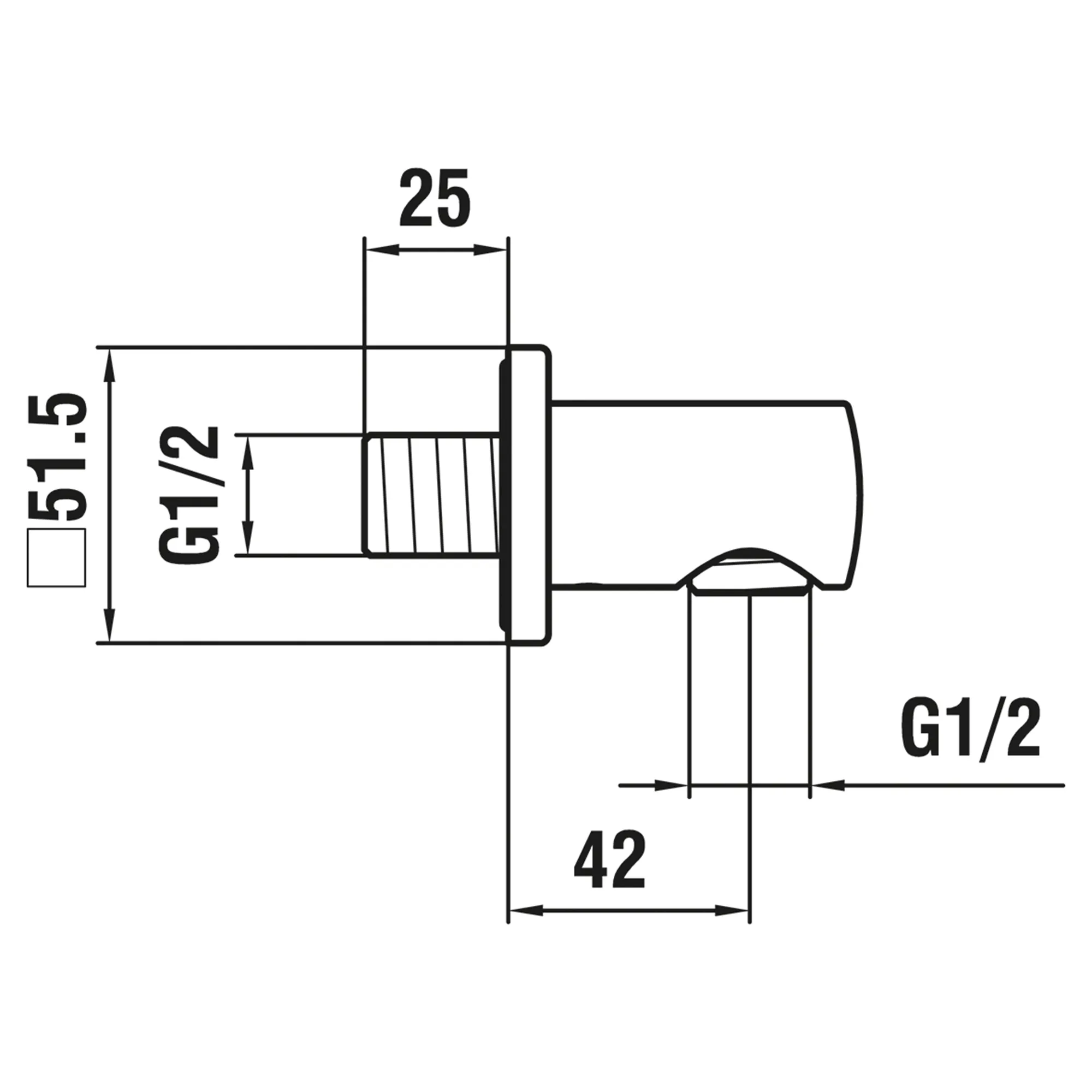 Laufen Anschlussbogen City für Handbrause, 42mm Ausladung, Rückflussverhinderer, Quadrat Rosette, Vollmetall Chrom Laufen Anschlussbogen City für Handbrause, 42mm Ausladung, Rückflussverhinderer, Quadrat Rosette, Vollmetall Chrom