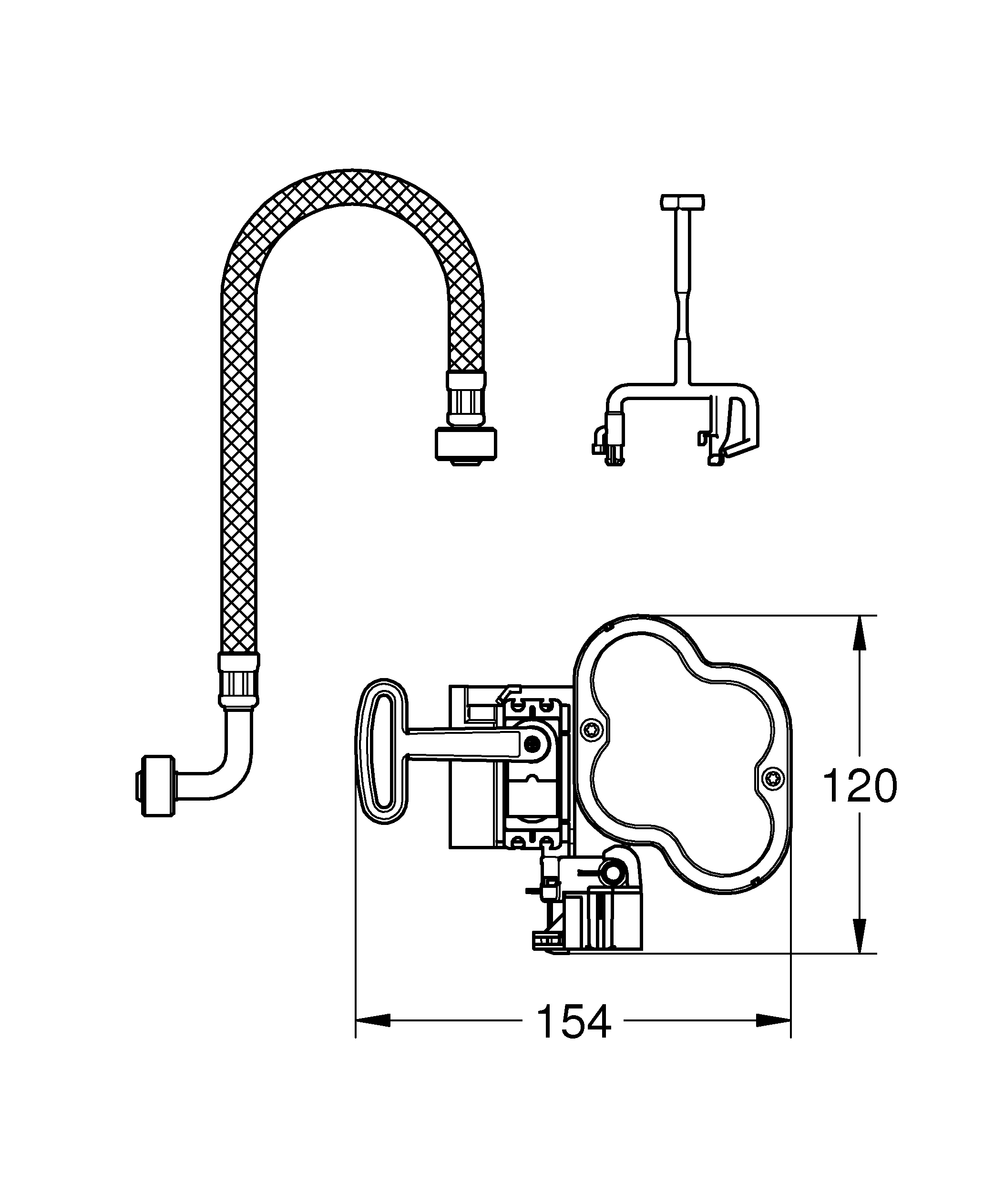 Funk-Elektronik 39141, für WC mit Spülkasten GD2, WC-Funk-Empfangsmodul 868,4 MHz für Funk-Wand-Sender 39 142, für Stützklappgriffe mit Sender, integrierter Batteriekasten für 4 x 1.5 V Mono D (LR20)