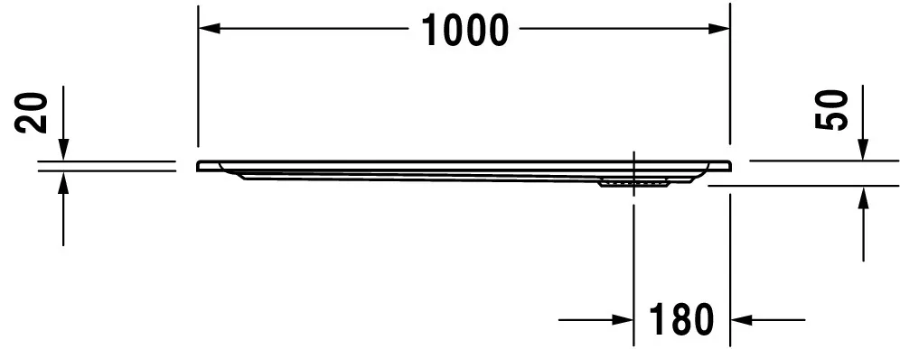 Duravit rechteck Duschwanne „Starck Slimline“ 100 × 80 cm ohne Antislip
