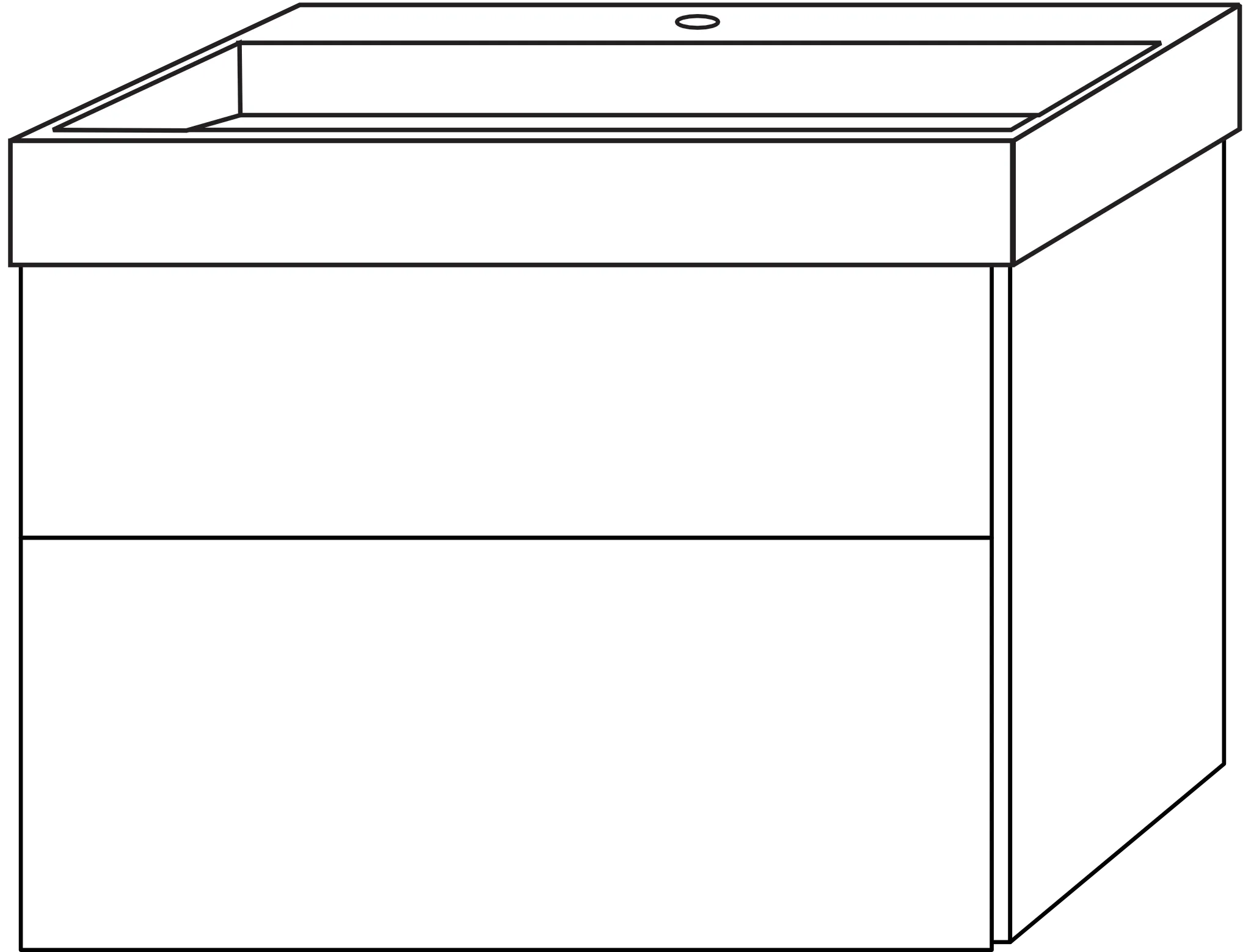 Waschtischunterbau mit Auszügen 3way (BP985) 582x780x442 Graphit-Matt