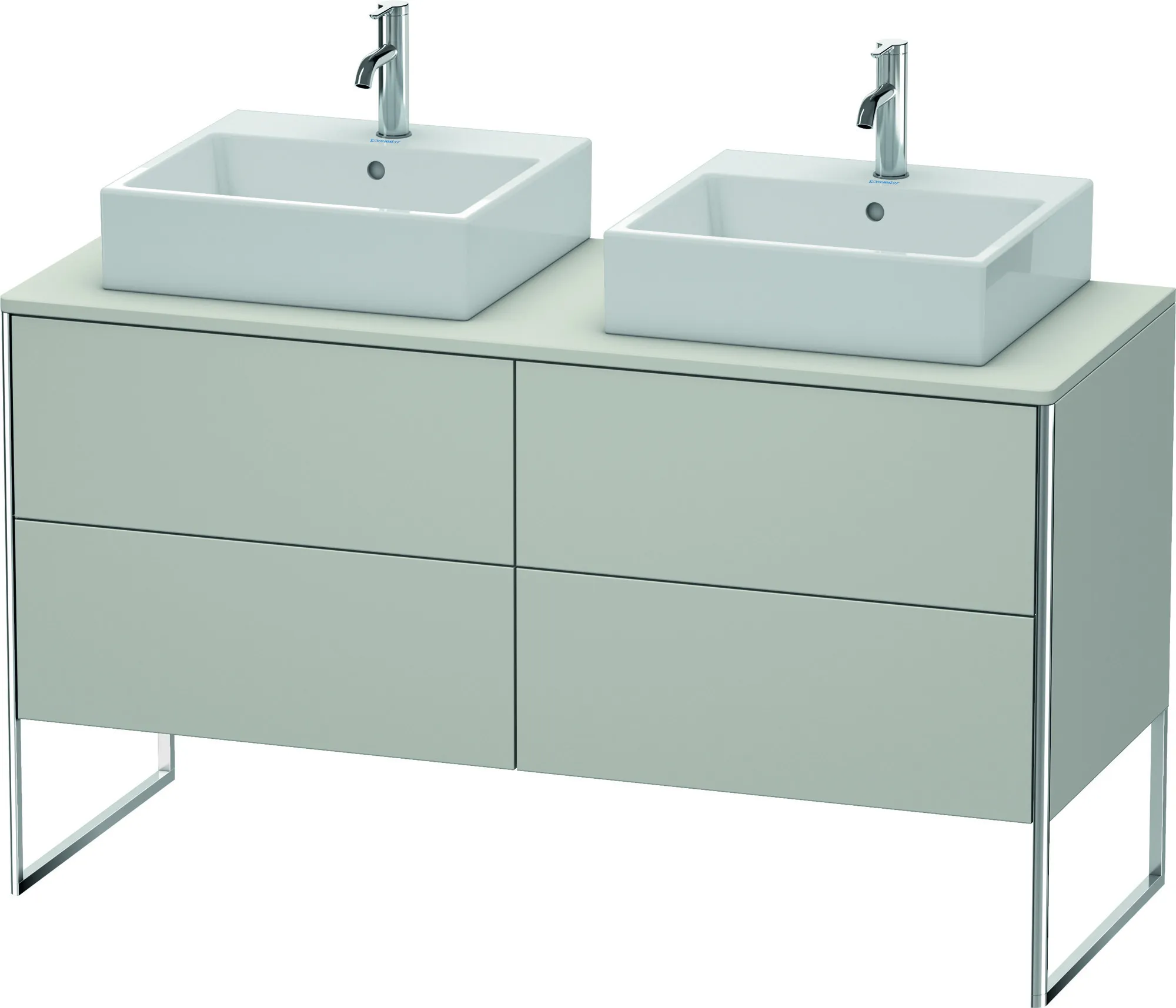 Duravit Waschtischunterschrank bodenstehend „XSquare“ 140 × 77,8 × 54,8 cm Betongrau Matt Becken: links und rechts / Front- & Korpusfarbe: Betongrau Matt / Größe: 140 × 54,8 × 77,8 cm / Oberfläche: Dekor / Profile: Chrom / Schubladen: 4 Duravit Waschtischunterschrank bodenstehend „XSquare“ 140 × 77,8 × 54,8 cm Betongrau Matt Becken: links und rechts / Front- & Korpusfarbe: Betongrau Matt / Größe: 140 × 54,8 × 77,8 cm / Oberfläche: Dekor / Profile: Chrom / Schubladen: 4