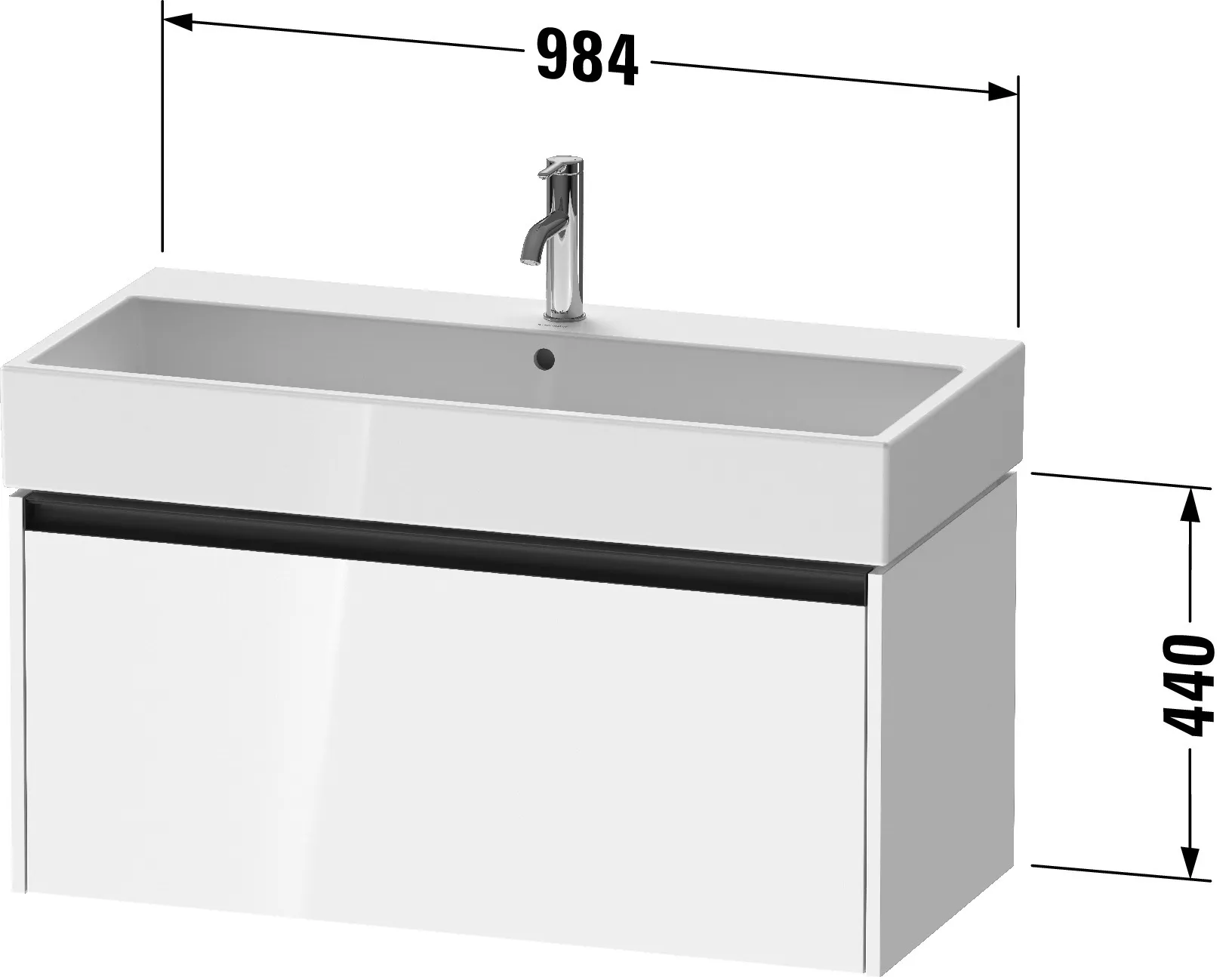 Duravit Waschtischunterschrank wandhängend „Ketho.2“ 98,4 × 44 × 46 cm in Weiß Matt Duravit Waschtischunterschrank wandhängend „Ketho.2“ 98,4 × 44 × 46 cm in Weiß Matt