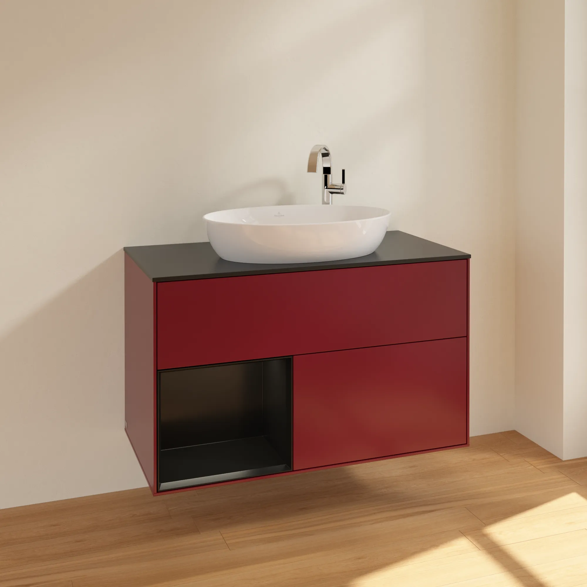 Villeroy & Boch Waschbeckenunterschrank Finion F89, 1000x603x501 mm, Peony Matt Lacquer, mit Beleuchtung und Push-to-open Funktion Villeroy & Boch Waschbeckenunterschrank Finion F89, 1000x603x501 mm, Peony Matt Lacquer, mit Beleuchtung und Push-to-open Funktion