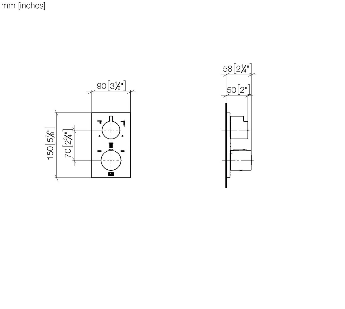 UP-Thermostat mit Dreiwege-Mengenregulierung SERIENSPEZIFISCH Chrom 36427670