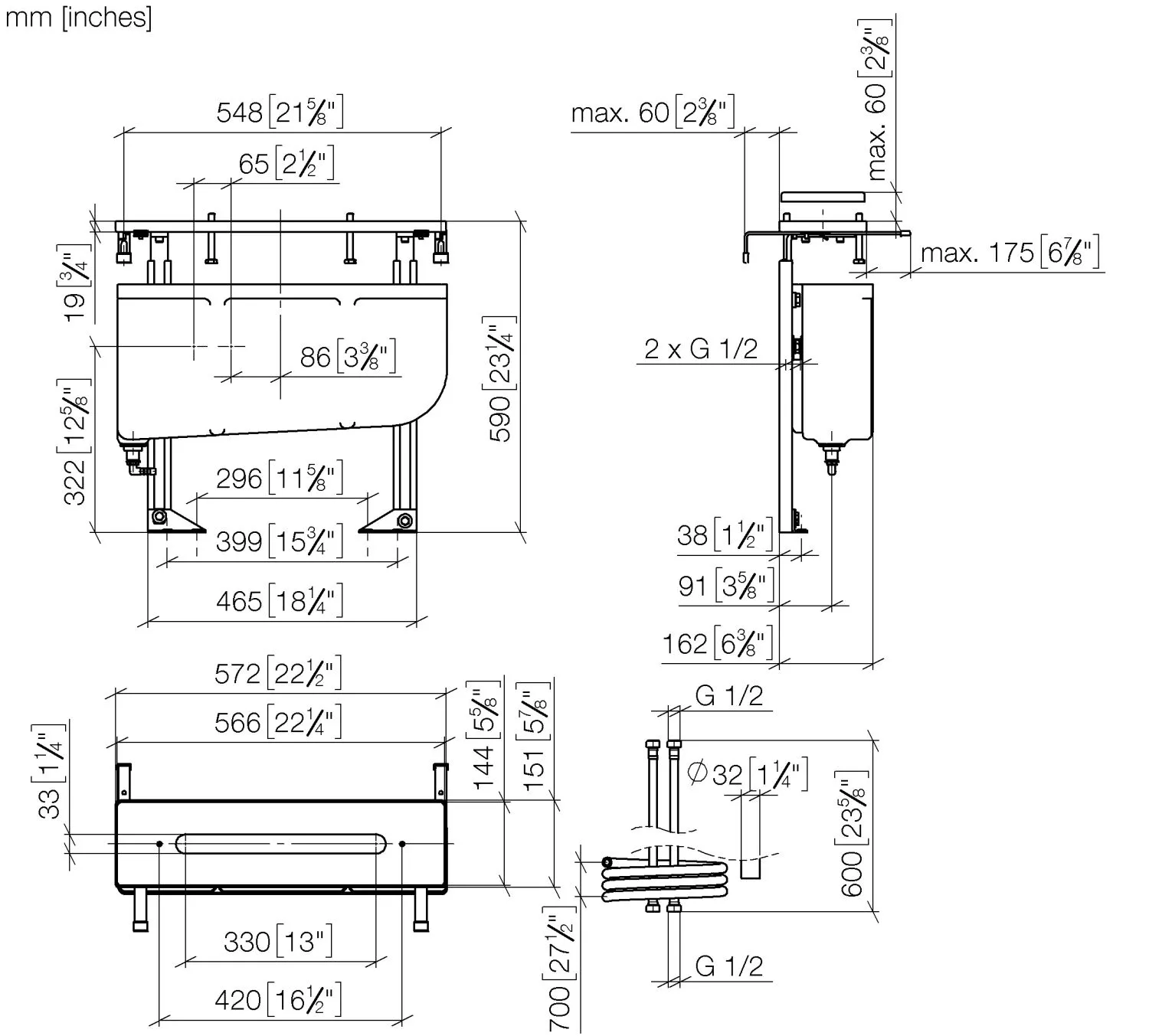 Dornbracht Perfecto Montagesystem - höhenjustierbar, Anschluss ½" Dornbracht Perfecto Montagesystem - höhenjustierbar, Anschluss ½"
