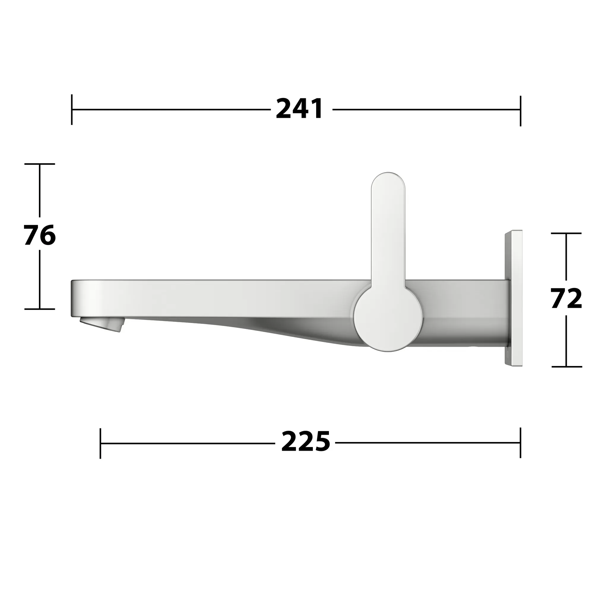 KEUCO IXMO Einhebel-Waschtischmischer Unterputz 1 Loch IXMO Flat für Wandmontage, eckig Ausladung 225 mm/IXMO Flat Edelstahl-finish