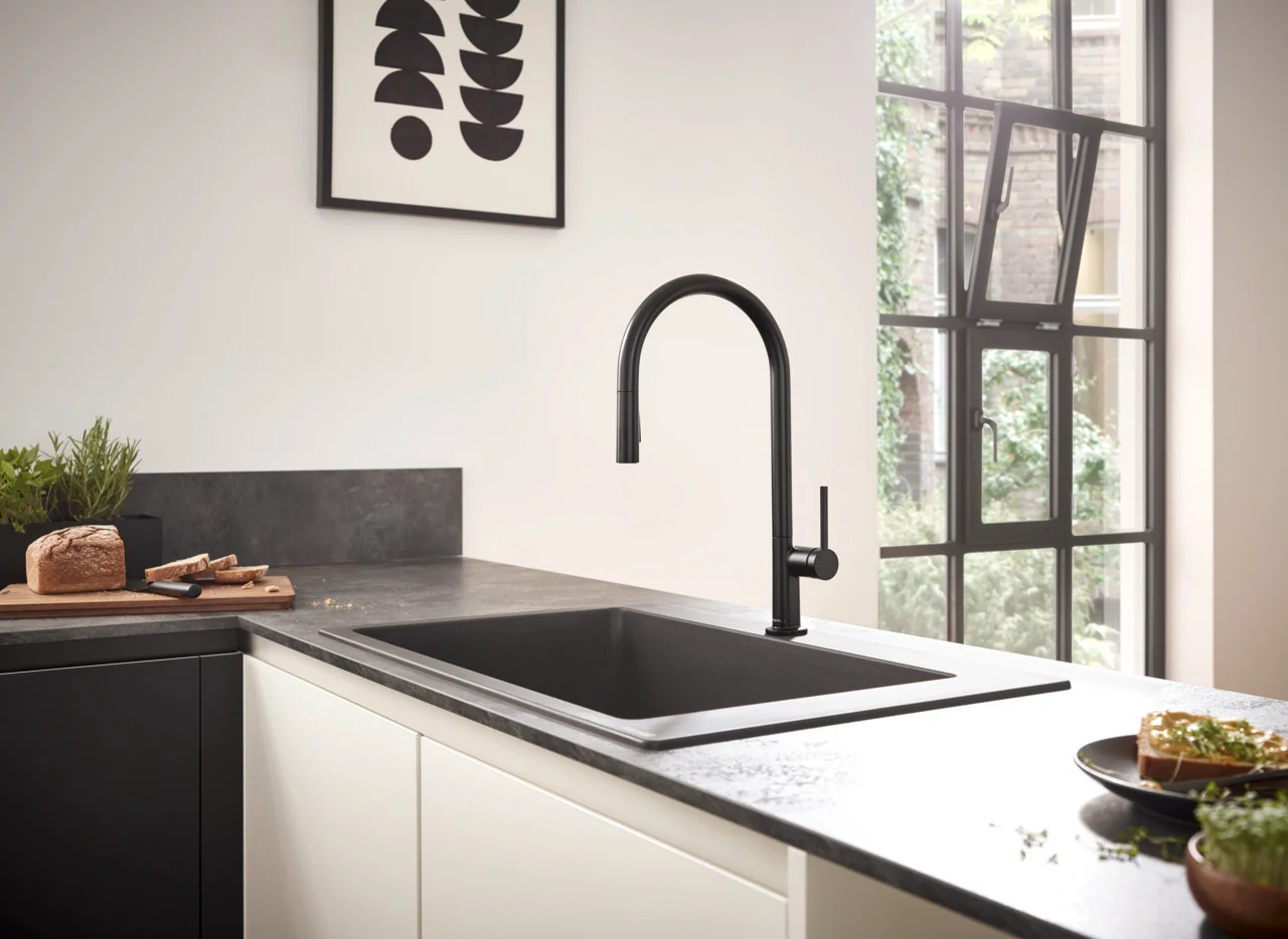 Hansgrohe Einbauspüle S51 Serie, Graphitschwarz, 750 x 490 mm, Beckentiefe 190 mm Hansgrohe Einbauspüle S51 Serie, Graphitschwarz, 750 x 490 mm, Beckentiefe 190 mm