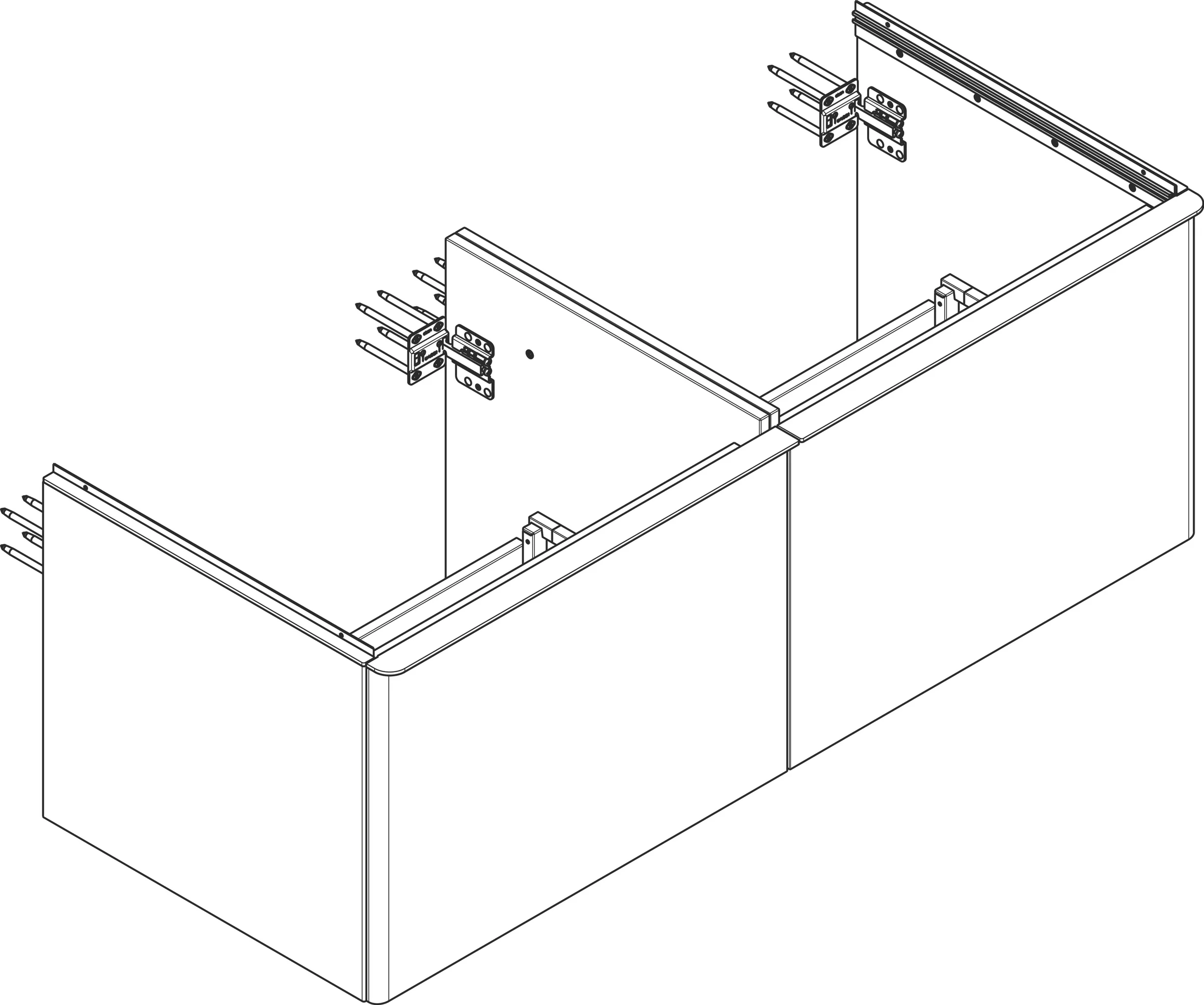 Hansgrohe Xelu Q Waschtischunterschrank, weiß hochglanz, 1360 x 540 mm, 2 Schubkästen, Vollauszug, SoftClose, Wandmontage