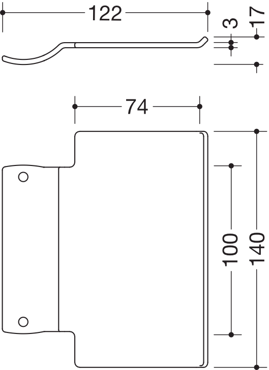 HEWI Ablage „Serie 802 LifeSystem“ in 12,2 × 1,6 × 12,2 cm