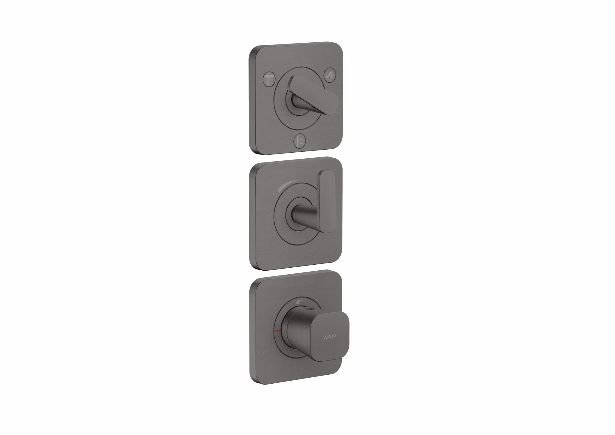 Hansgrohe AXOR Citterio C Thermostatmodul 380/120 UP FS Brushed Black Chrome, 3 Verbraucher, DN20, max. Durchfluss 30 l/min Hansgrohe AXOR Citterio C Thermostatmodul 380/120 UP FS Brushed Black Chrome, 3 Verbraucher, DN20, max. Durchfluss 30 l/min
