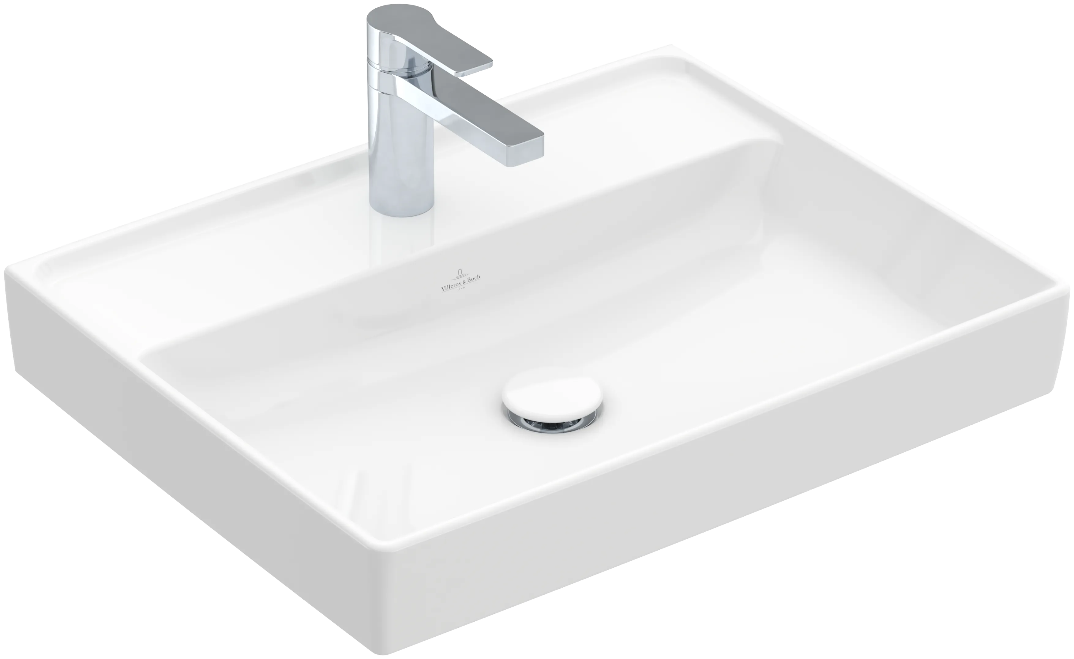 Villeroy & Boch Wandwaschtisch aus TitanCeram „Collaro“ 600 × 470 × 160 mm, mit Hahnlochbohrung, Hahnlochposition mittig in Weiß Alpin Farbe: Weiß Alpin / Oberflächenveredelung: ohne Oberflächenveredelung Villeroy & Boch Wandwaschtisch aus TitanCeram „Collaro“ 600 × 470 × 160 mm, mit Hahnlochbohrung, Hahnlochposition mittig in Weiß Alpin Farbe: Weiß Alpin / Oberflächenveredelung: ohne Oberflächenveredelung