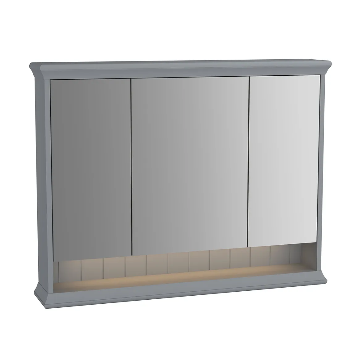 Valarte LED-Spiegelschrank 98 cm 3 Türen Grau Matt Valarte LED-Spiegelschrank 98 cm 3 Türen Grau Matt