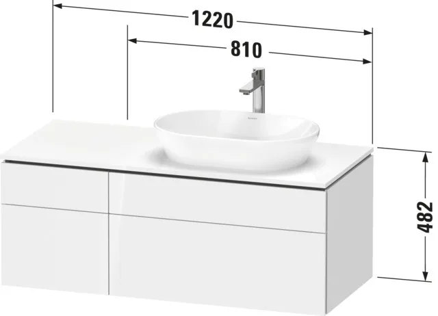 Duravit Waschtischunterschrank wandhängend „L-Cube“ 122 × 48,2 × 55 cm, rechts