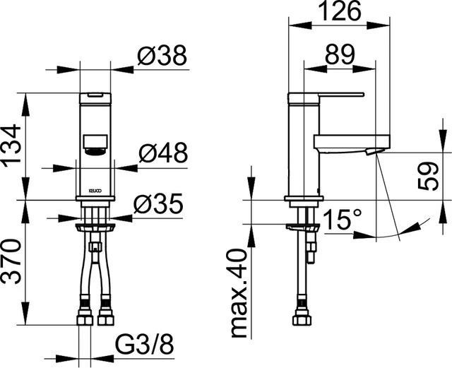 IXMO 59504013100 Einhebel-Waschtischmischer 60 ohne Zugstangen-Ablaufgarnitur IXMO Flat, Rosette rund/eckig verchromt