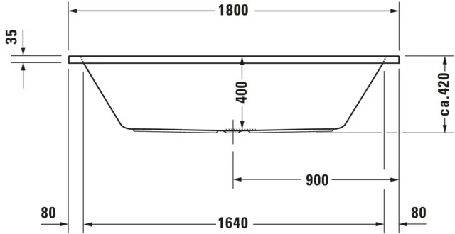 Duravit Badewanne „D-Code“ rechteck 1800 × 800 mm, Mittelablauf in Weiß Duravit Badewanne „D-Code“ rechteck 1800 × 800 mm, Mittelablauf in Weiß