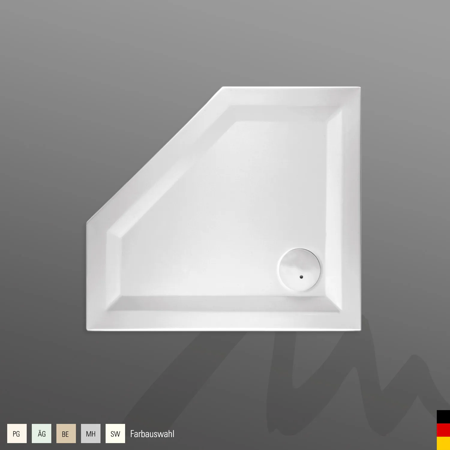 Mauersberger Acryl-Duschwanne circi 90⁄80 SF links, 900x800x55, Farbgruppe 2 Mauersberger Acryl-Duschwanne circi 90⁄80 SF links, 900x800x55, Farbgruppe 2