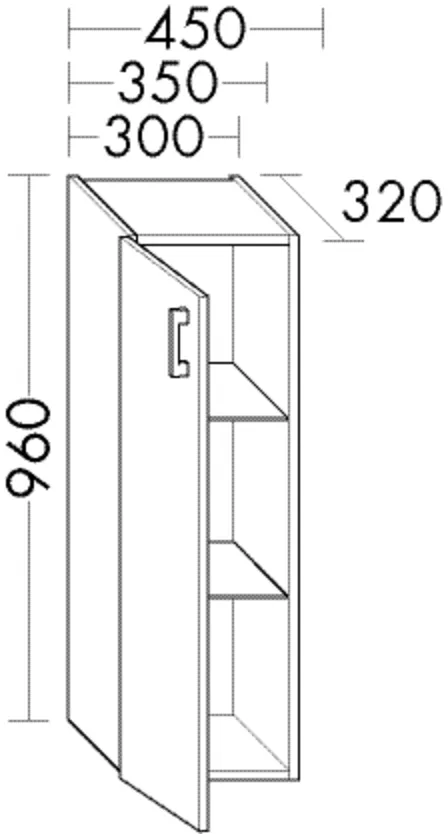 burgbad Hochschrank „Sys30“ 390 × 960 × 360 mm in Frassino Dekor Cappuccino
