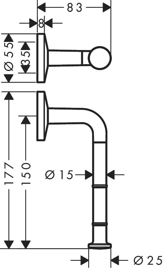 Hansgrohe AXOR Universal Circular Toilettenpapierhalter Chrom, Wandmontage, horizontal/vertikal, Metall, Bohrloch 35 mm, 6 mm