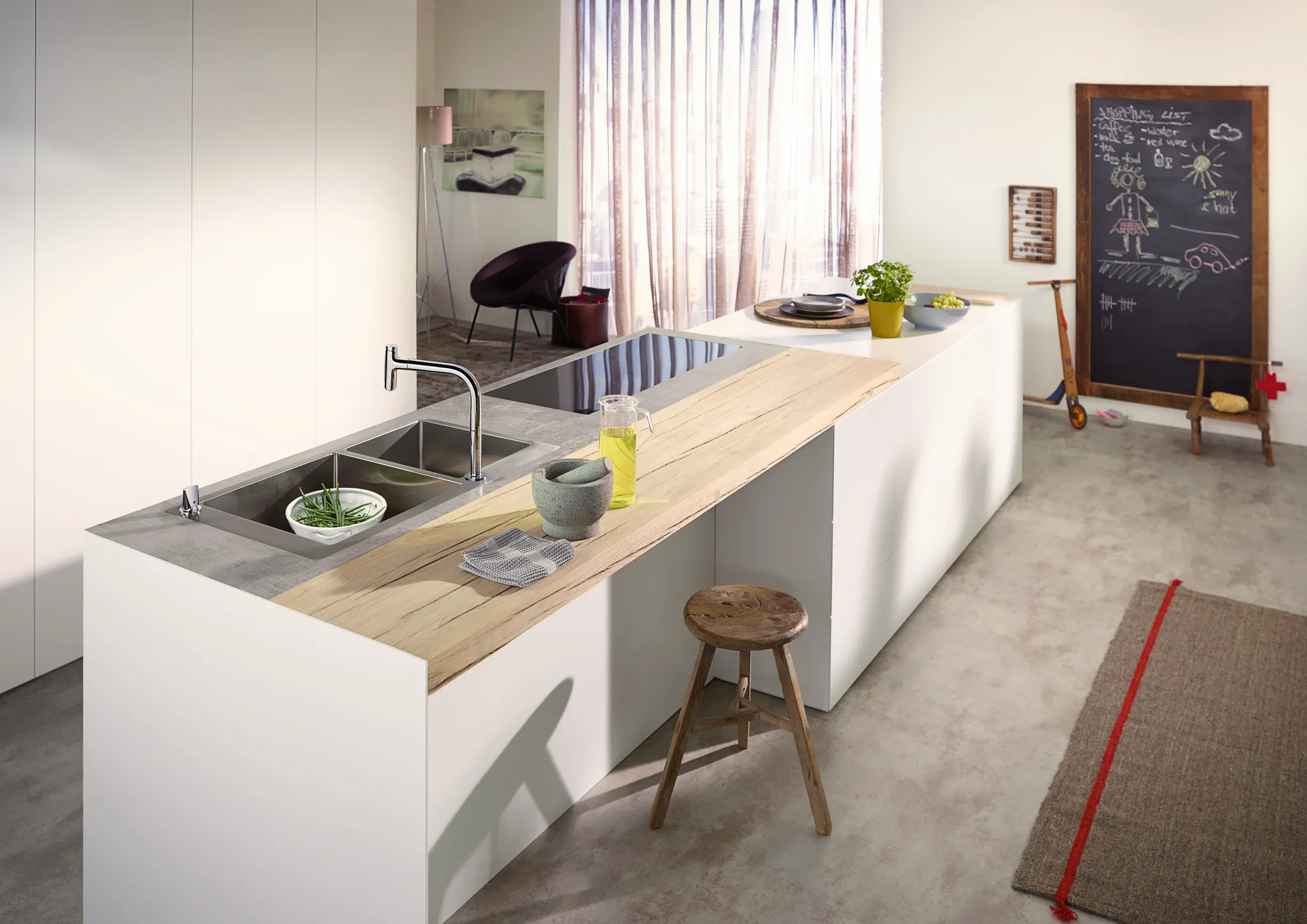 Hansgrohe Metris Select M71 2-Loch Einhebel-Küchenmischer mit Ausziehbrause, Chrom, 35 mm Bohrung, 200 mm ComfortZone, 110° oder 150° Schwenkbereich