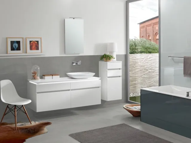 Villeroy & Boch Badewanne „Squaro Edge 12“ rechteck 170 × 75 cm, Mittelablauf in Weiß Alpin