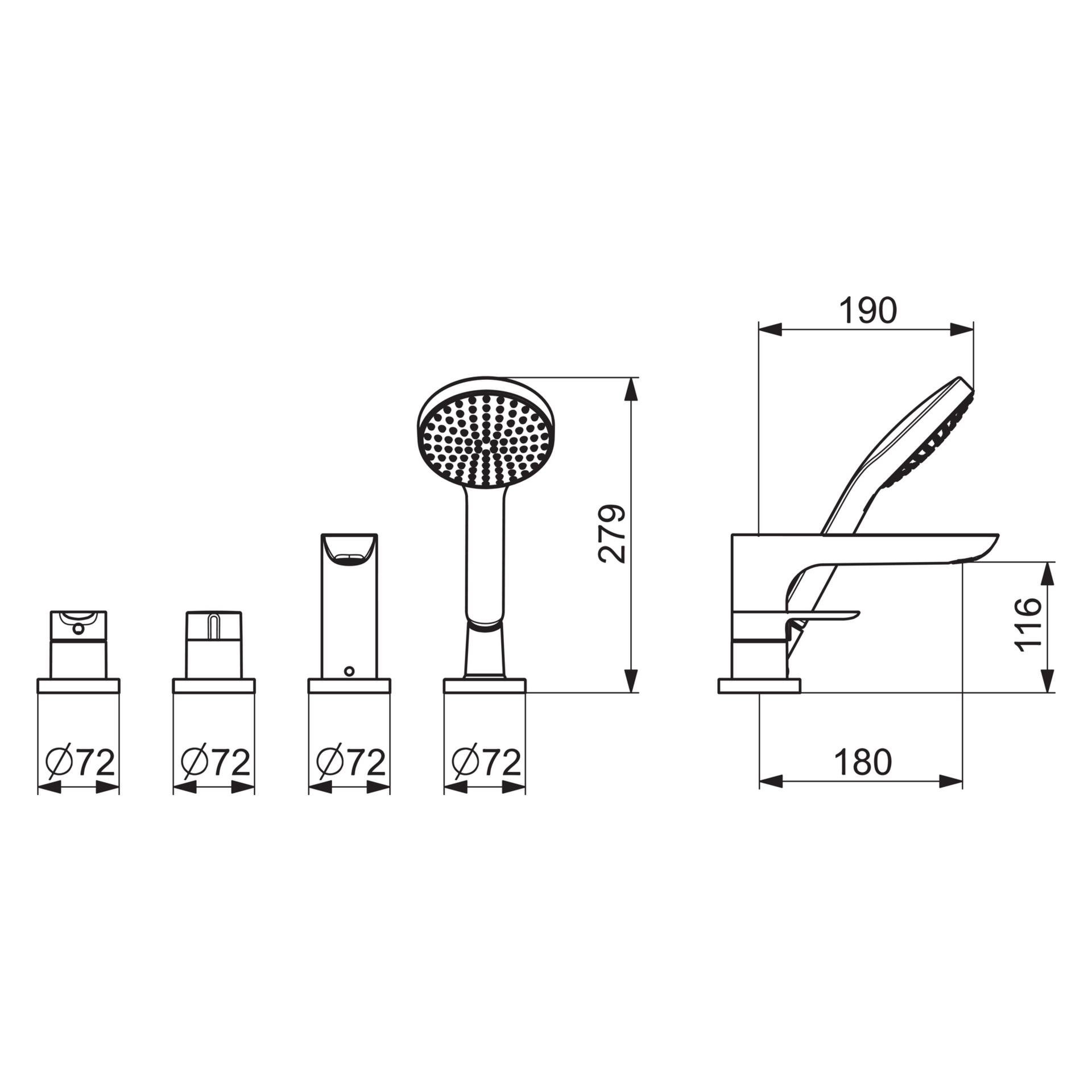 Einhebelmischer Fertigmontageset für Wanne/Brause LIGNA 0644 1-strahlig 72 mm Ausladung 180 mm Chrom Einhebelmischer Fertigmontageset für Wanne/Brause LIGNA 0644 1-strahlig 72 mm Ausladung 180 mm Chrom