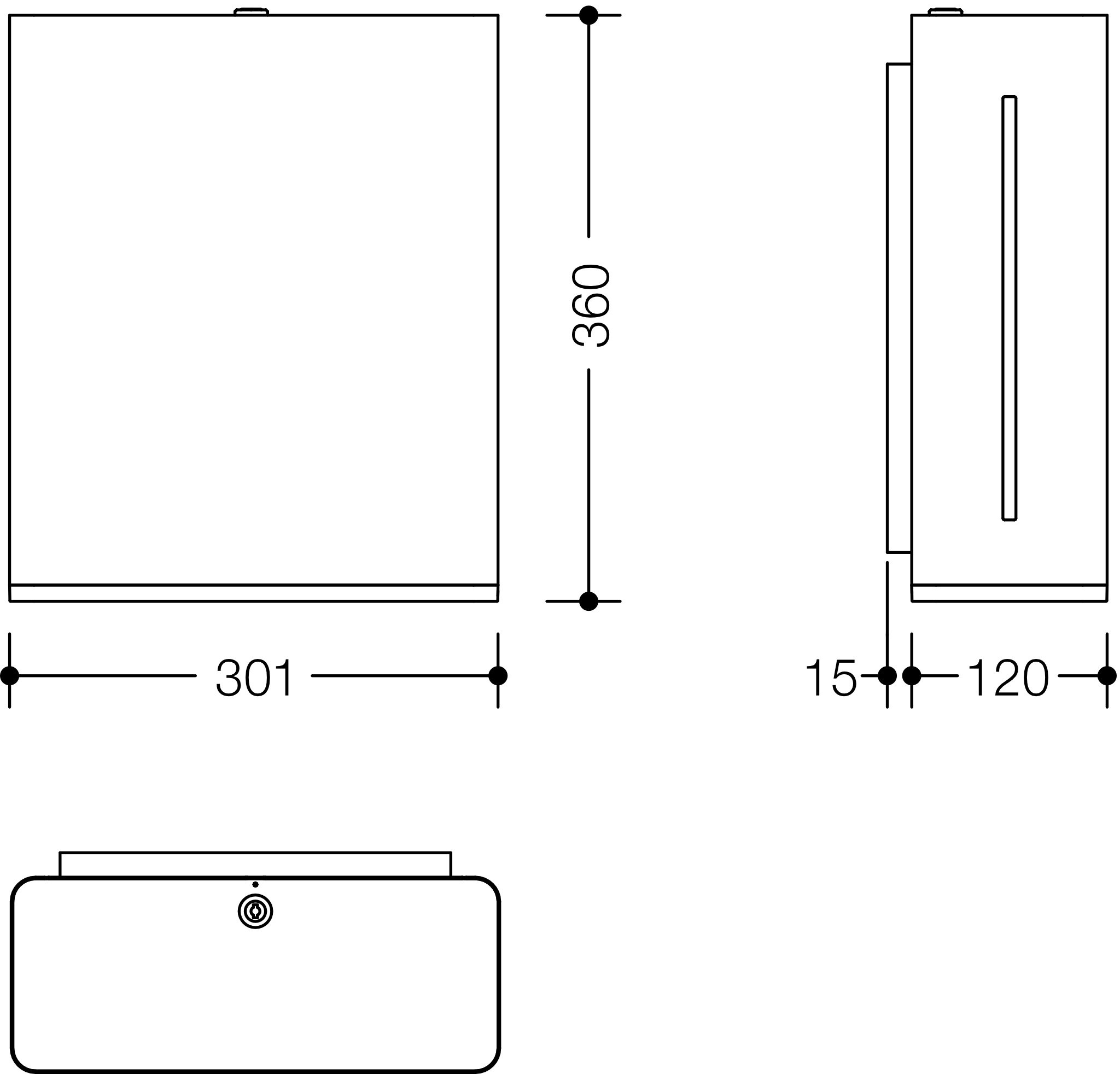 HEWI Papierhandtuchspender „Serie 805“ 30 × 12 × 36 cm