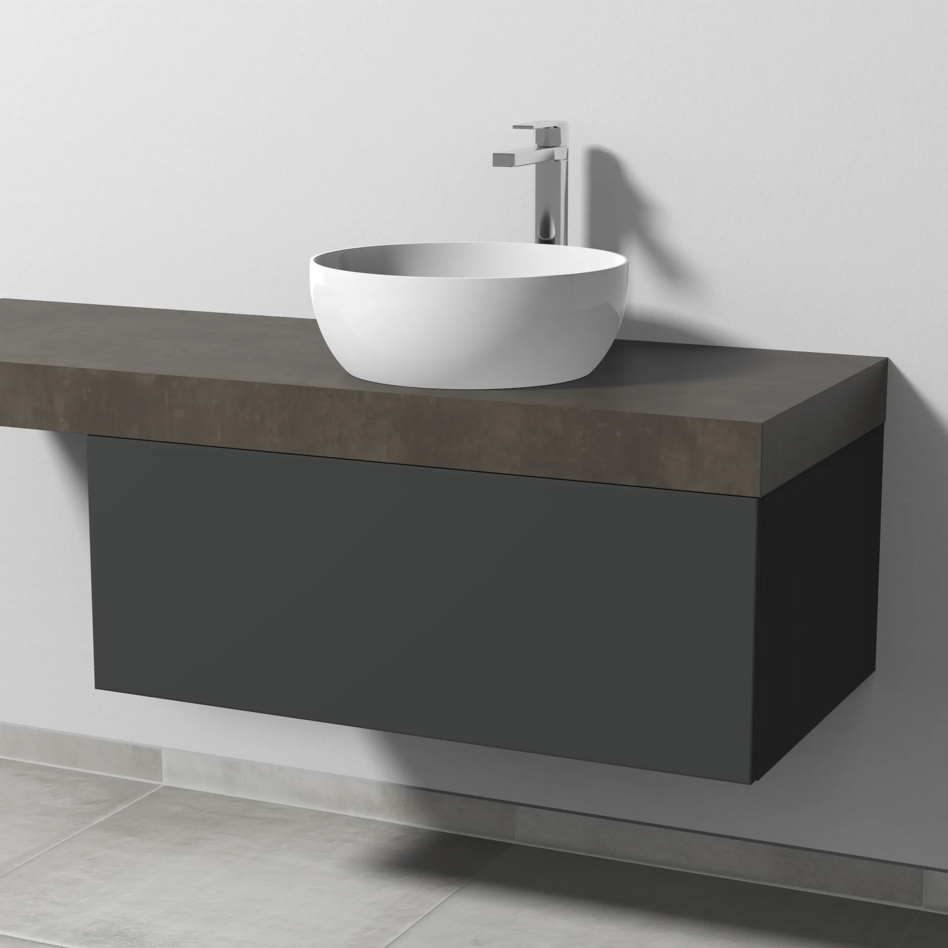 Sanipa Waschtischunterschrank „2morrow“ 900 × 340 × 520 mm in Graphit (matt)