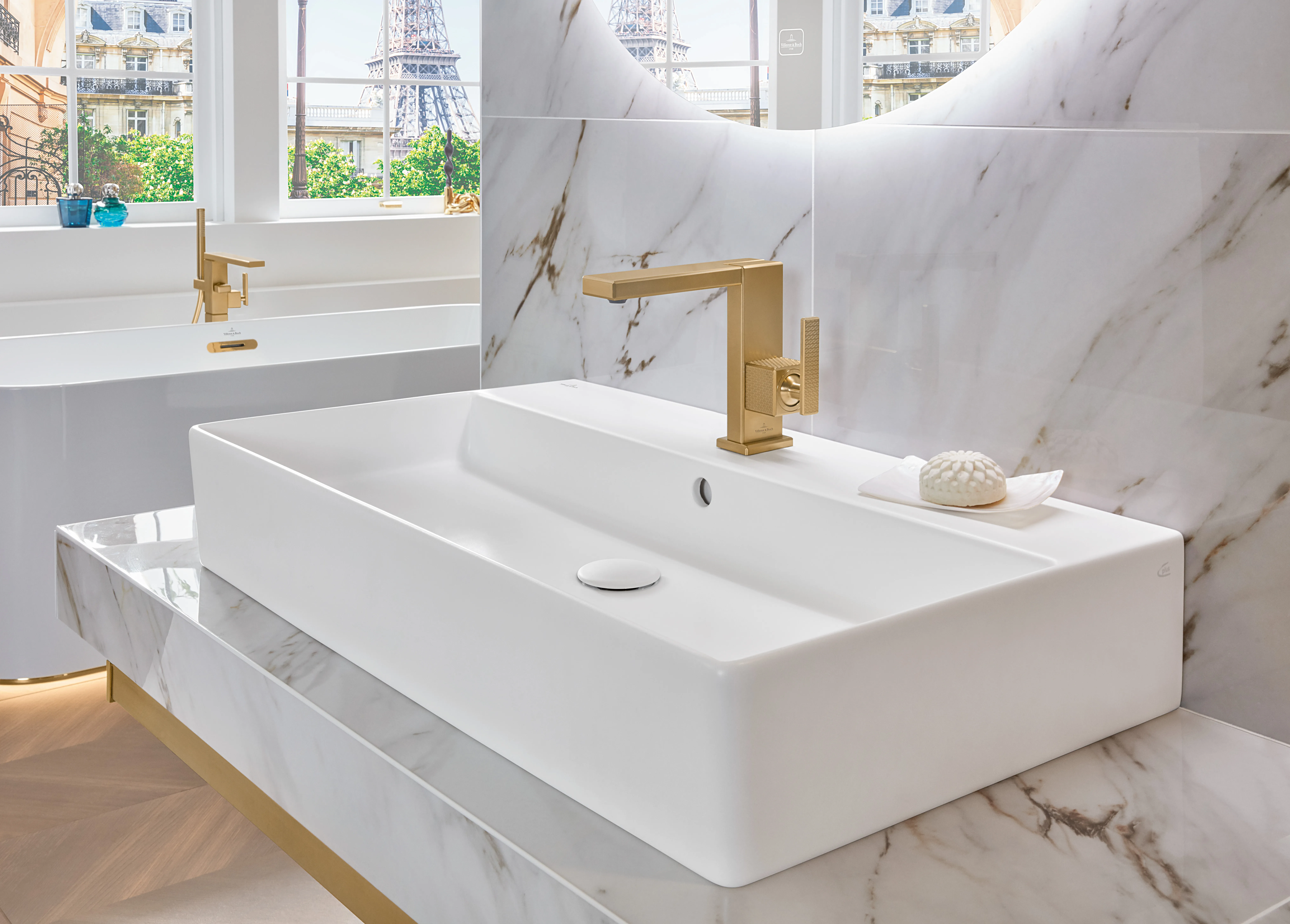 Villeroy & Boch Einhebel-Waschtischarmatur Mettlach, eckig, Brushed Gold, 173 mm Höhe, 113 x 200 mm Maße Villeroy & Boch Einhebel-Waschtischarmatur Mettlach, eckig, Brushed Gold, 173 mm Höhe, 113 x 200 mm Maße