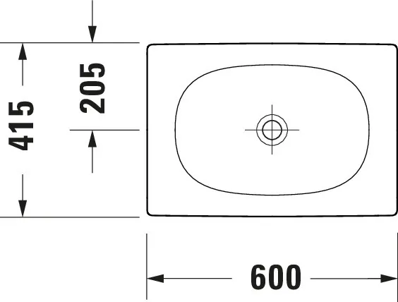 Aufsatzbecken 600mm Viu Weiß ohne Überlauf, ohne HLB, geschliffen