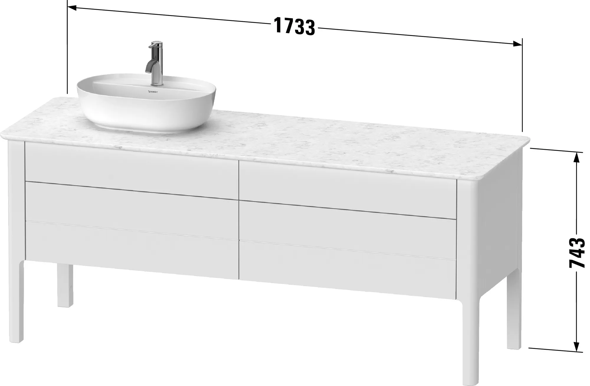 Duravit Waschtischunterschrank bodenstehend „Luv“ 173,3 × 74,3 × 57 cm Steingrau Seidenmatt Duravit Waschtischunterschrank bodenstehend „Luv“ 173,3 × 74,3 × 57 cm Steingrau Seidenmatt