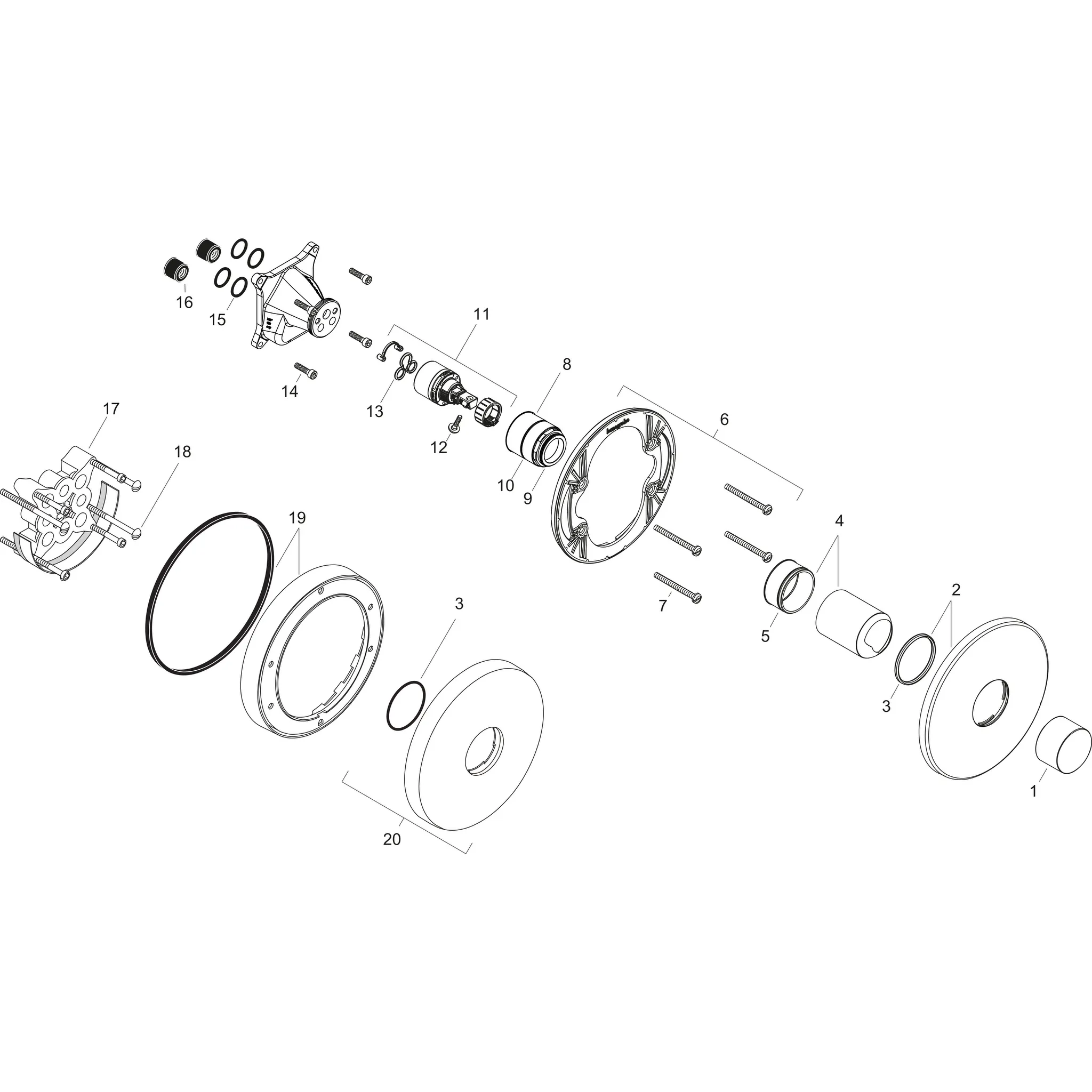 Brausenmischer Unterputz Axor Uno Fertigset Zerogriff chrom
