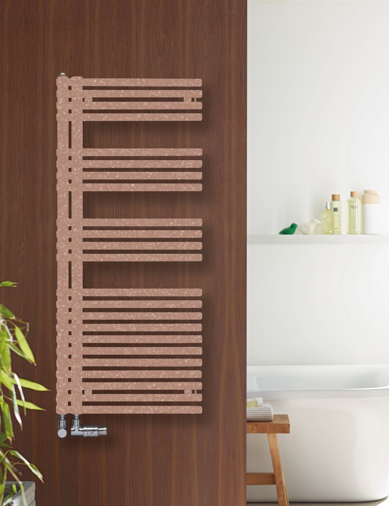 Zehnder Design-Handtuchwärmer „Forma Asym“ 59,6 × 168,1 cm in Terracotta Faded