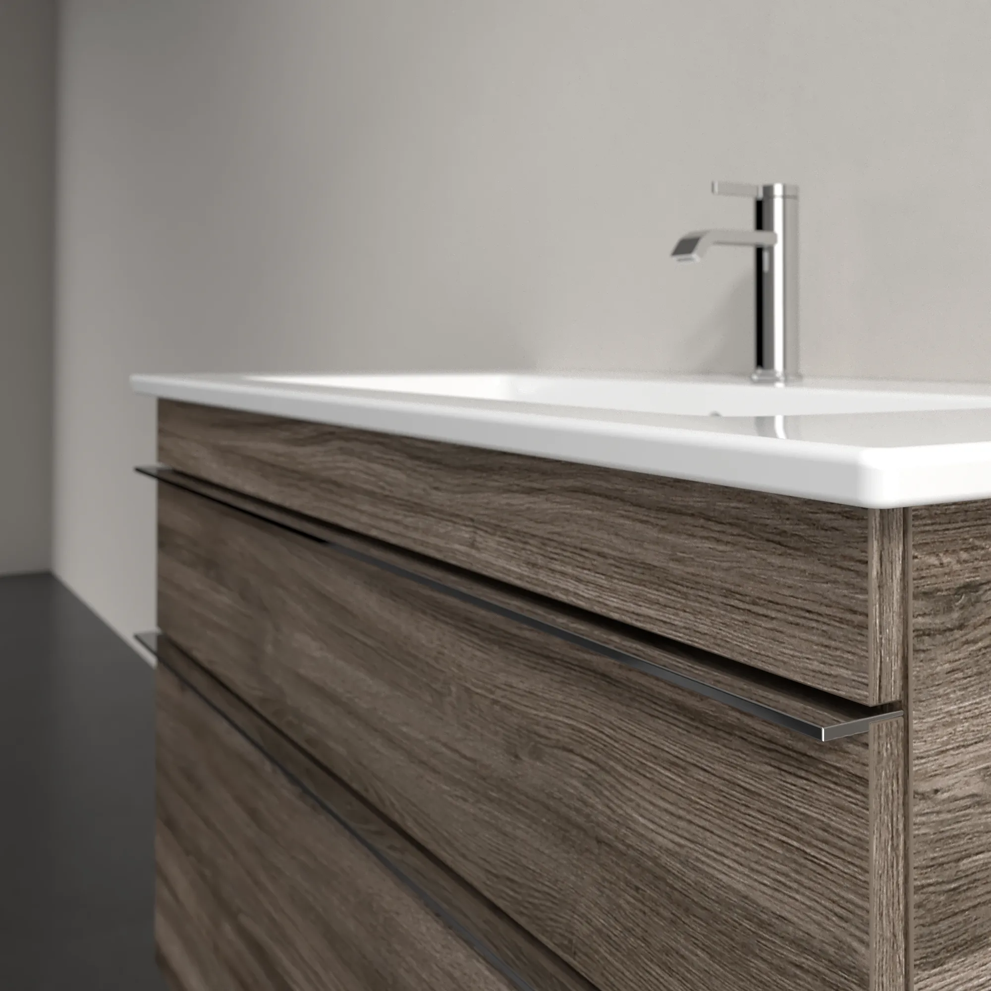 Villeroy & Boch Waschtischunterschrank „Venticello“ für Schrankwaschtisch 953 × 590 × 502 mm Stone Oak, für Becken mittig