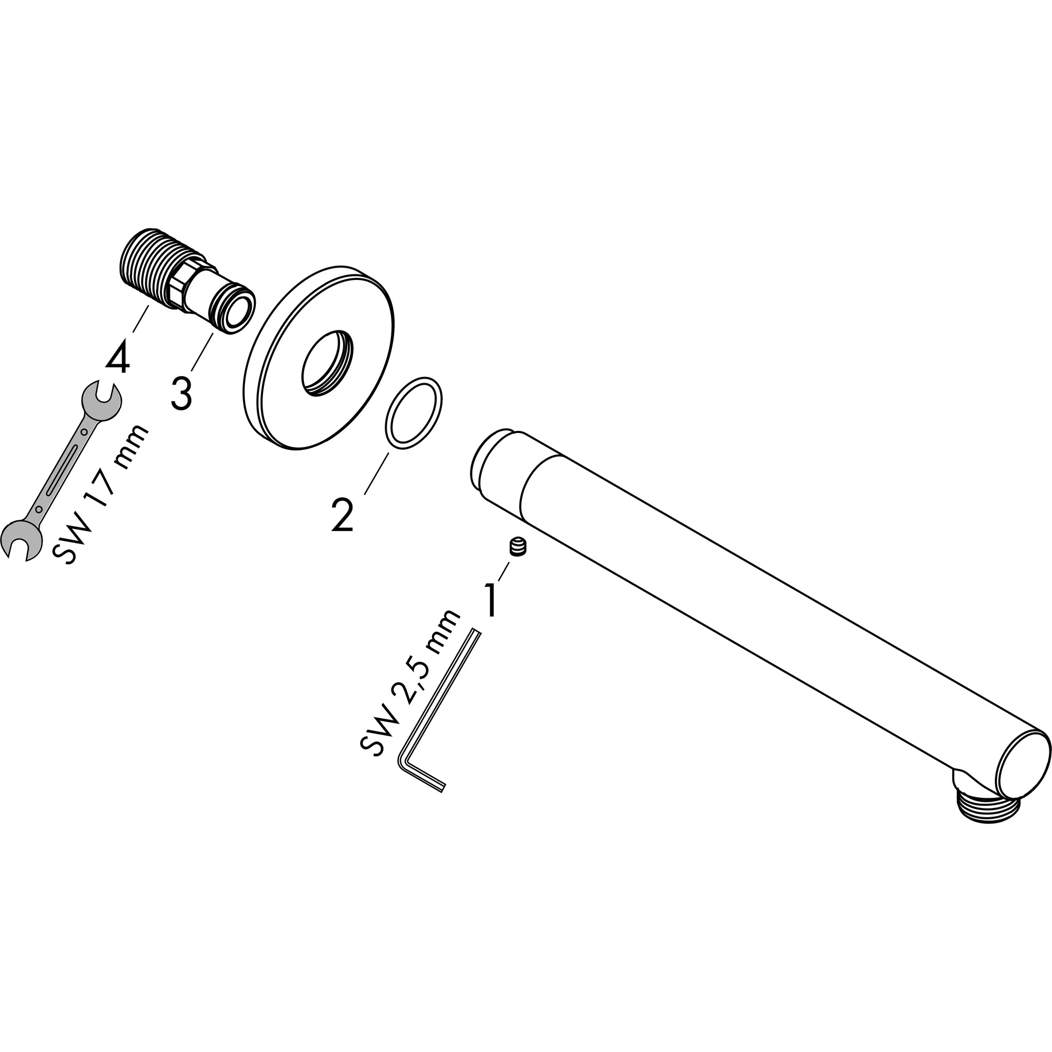 Hansgrohe Vernis Blend Brausearm 24 cm, Chrom Hansgrohe Vernis Blend Brausearm 24 cm, Chrom
