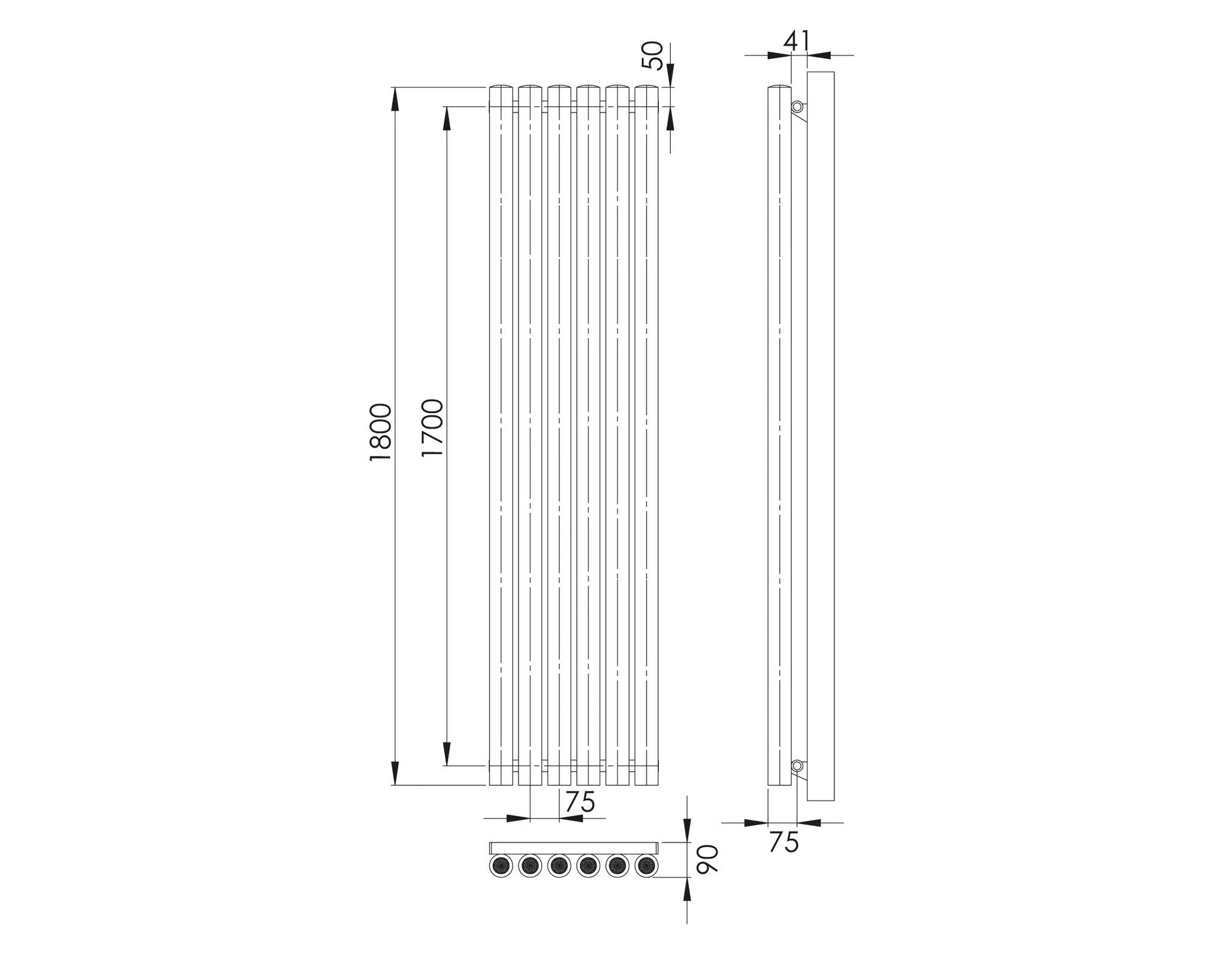 ASW Hygieneheizkörper einreihig „Climaster“ C1 73,5 × 180 cm