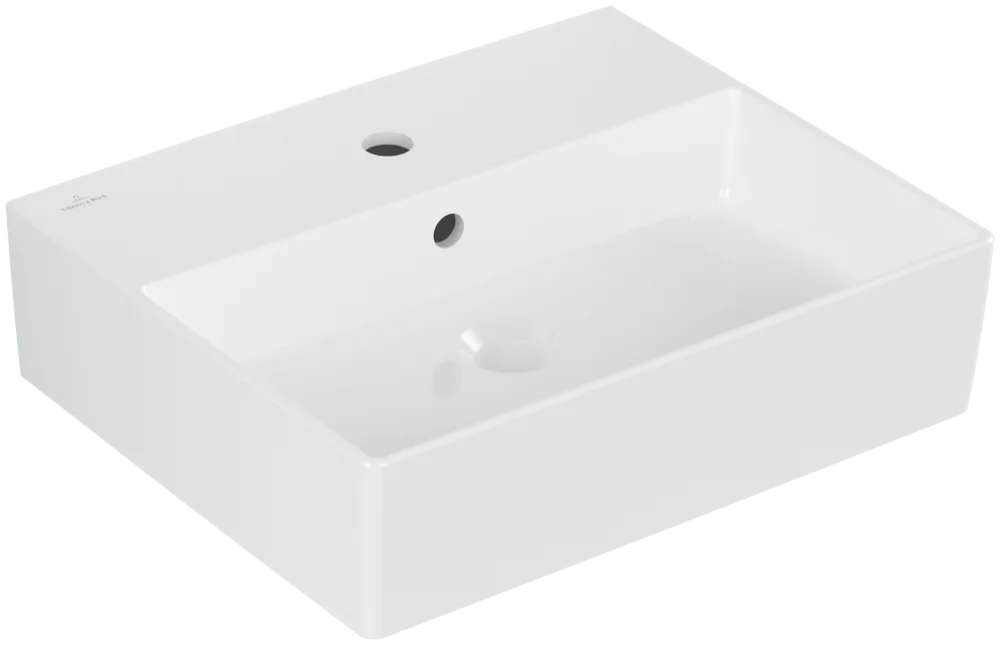 Villeroy & Boch Wandwaschbecken Memento 2.0, 500x420x140mm, TitanCeram, glänzend, Weiß Alpin, mit Überlauf