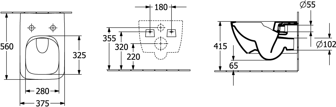 Wand-Tiefspül-WC Combi-Pack DirectFlush „Venticello“ mit SlimSeat 37,5 × 33 × 56 cm in Weiß Alpin, ohne Spülrand, Quick Release, Soft Closing Wand-Tiefspül-WC Combi-Pack DirectFlush „Venticello“ mit SlimSeat 37,5 × 33 × 56 cm in Weiß Alpin, ohne Spülrand, Quick Release, Soft Closing